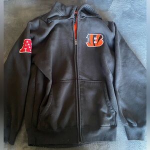 Bengals Oversized Fleece-Lined Zip-Up Hoodie